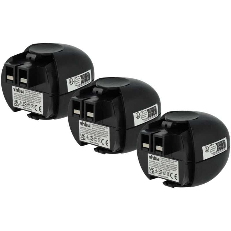 foto del prodotto vhbw 3x batteria compatibile con metabo 6.02410.50, 6.27000.00, powermaxx 4.8, 600059510 attrezzo da lavoro 2100 mah, nimh, 4,8 v 