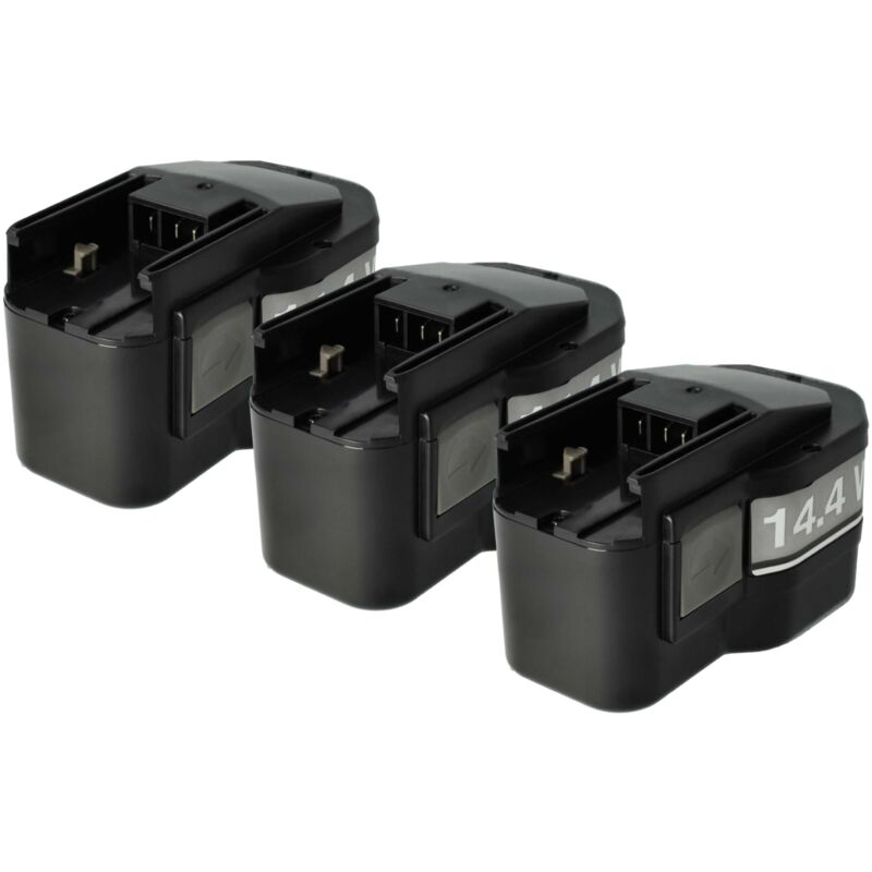 foto del prodotto vhbw 3x batteria compatibile con milwaukee loktor p 14.4 txc, pdd 14.4 x, s 14.4 tx, p 14.4 tx, s 14.4 txc utensile elettrico 1500 mah, nimh, 14,4