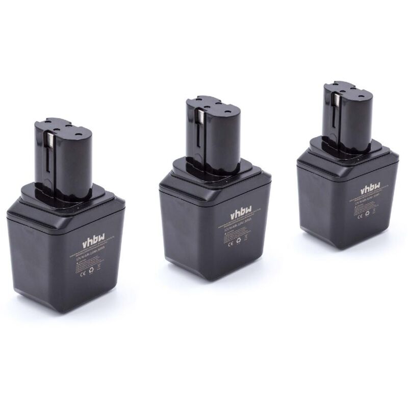 foto del prodotto vhbw 3x batteria compatibile con orgapack or t85, or t85x utensile elettrico 3000 mah, nimh, 12 v 