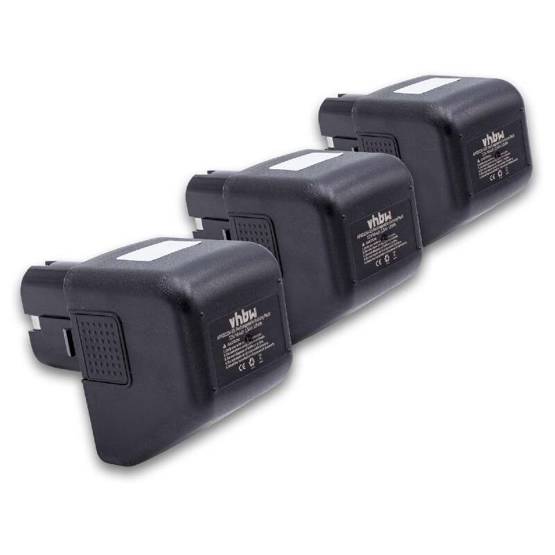 foto del prodotto vhbw 3x batteria compatibile con w rth 7251017, 0702915, 70291510 utensile elettrico, utensile per montare rivetti ciechi 1500 mah, nimh, 12 v 