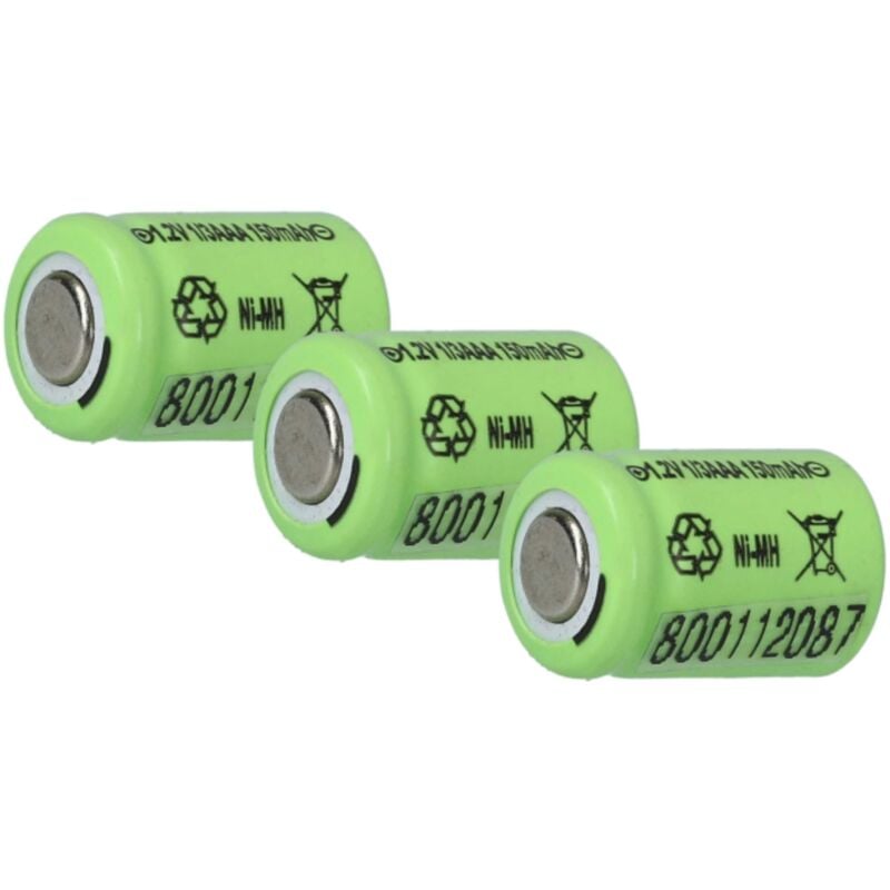 foto del prodotto vhbw 3x batteria sostituisce 1 3aaa per modellismo 150mah, 1,2v, nimh 