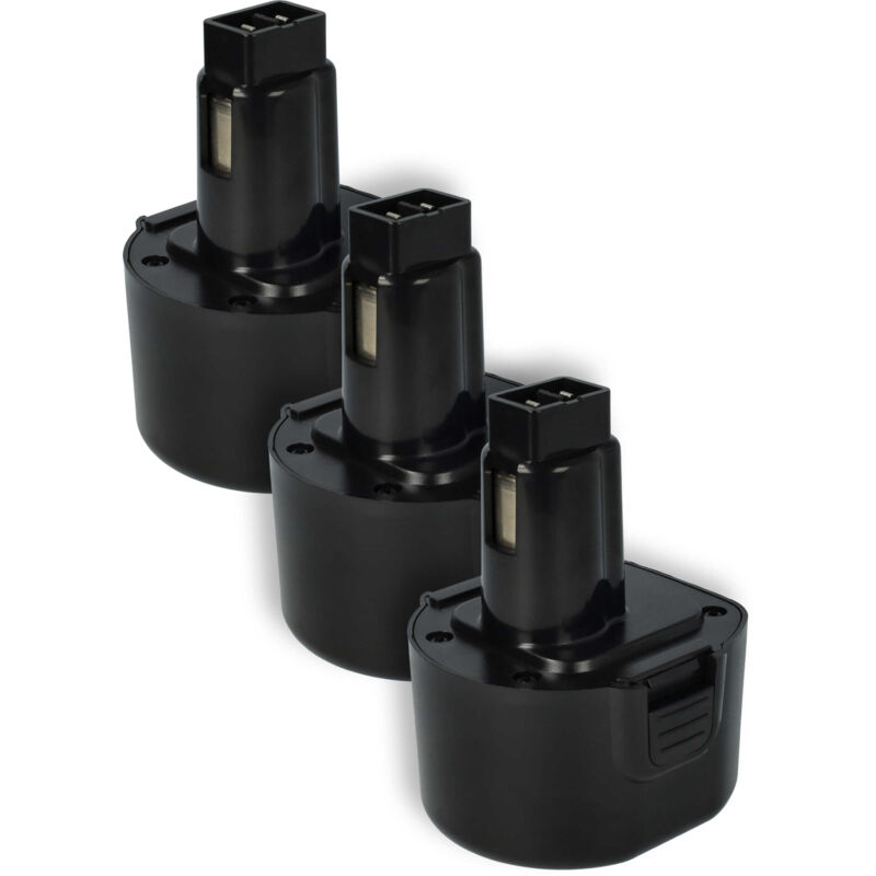 foto del prodotto vhbw 3x batteria sostituisce black decker a9242, a9265, a9272, a9274, a9251, fsb96, ps120, ps120a per attrezzo da lavoro 1500 mah, nimh, 9,6 v 