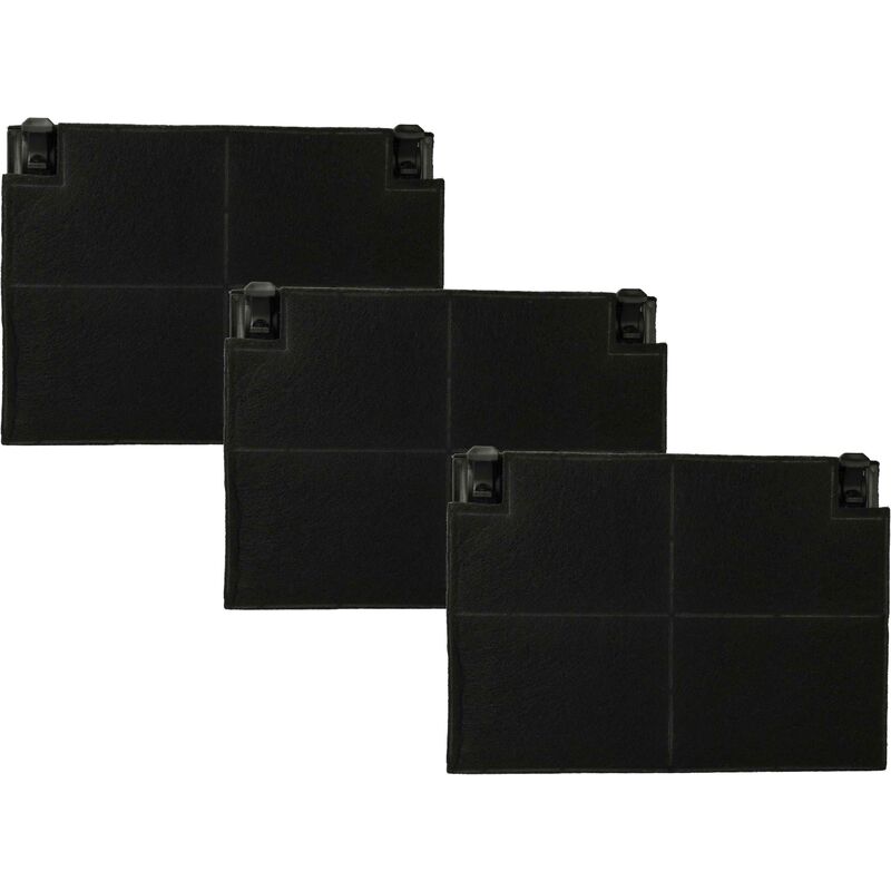 foto del prodotto vhbw 3x filtro a carboni attivi compatibile con zanker 94249028800, 94249211400, krp60x, 94961073100 cappe aspiranti 19,5 x 13,9 x 2,2 cm