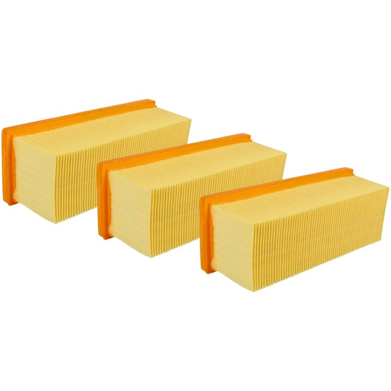 foto del prodotto vhbw 3x filtro a pieghe piatte compatibile con k rcher nt 181 profi, a 2731 pt, a 2801, a2801 plus, se3001, se 2001 aspirapolvere elemento