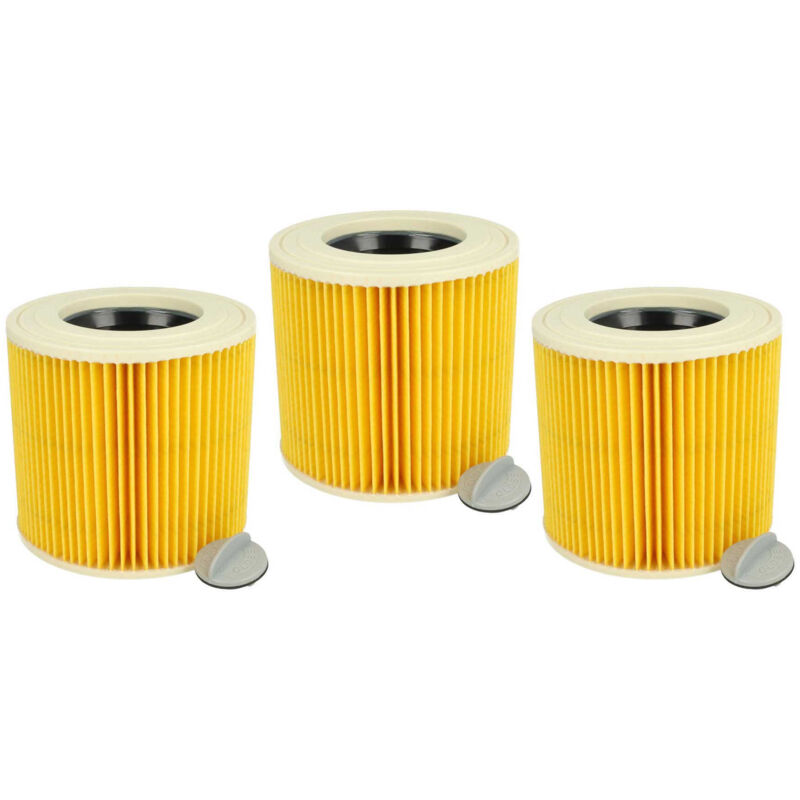 foto del prodotto vhbw 3x filtro a pieghe piatte compatibile con k rcher nt 27 1 me professional, nt 48 1 te professional aspirapolvere marrone