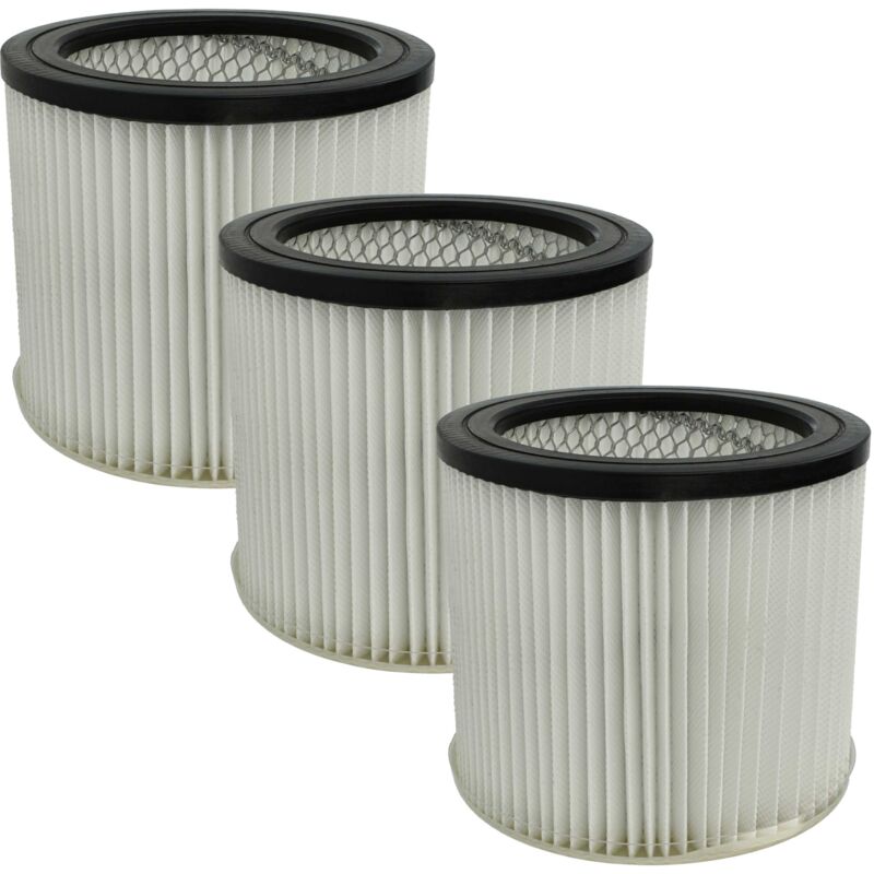 foto del prodotto vhbw 3x filtro a pieghe piatte compatibile con scheppach nts30 aspiratore umido secco nero bianco