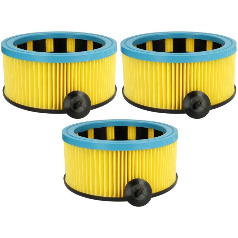foto del prodotto vhbw 3x filtro a pieghe piatte compatibile con starmix as 1020 ph, adl 1420 ehp, as 1232 pg , as 1220 p aspirapolvere cartuccia filtrante