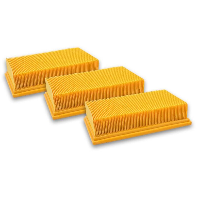 foto del prodotto vhbw 3x filtro a pieghe piatte sostituisce flex 337.692 per aspirapolvere elemento filtrante