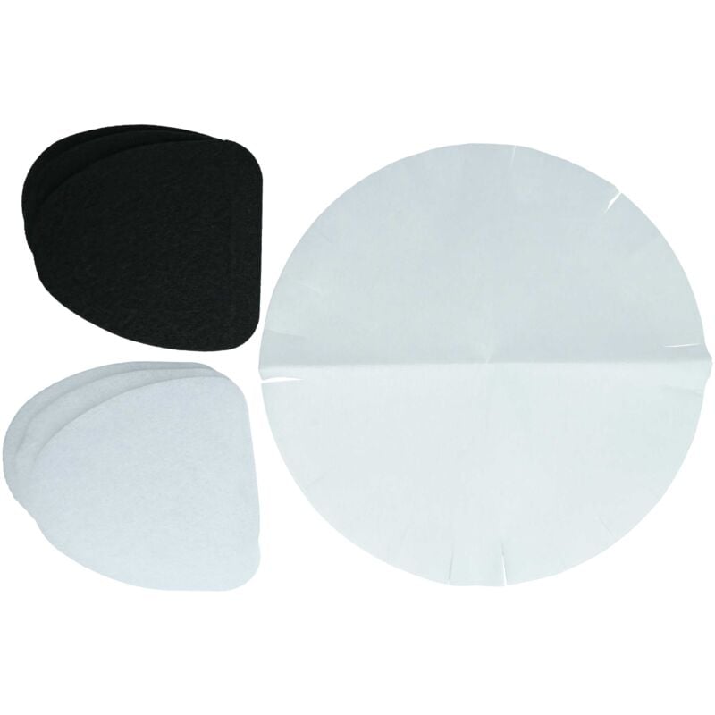 foto del prodotto vhbw 3x filtro ai carboni attivi, 3x filtro antigrasso, 3x filtro di carta sostituisce delonghi 5525112800 per friggitrice set da 9pz.