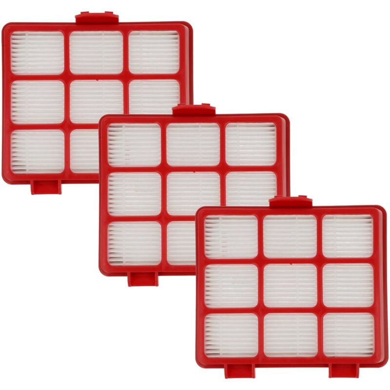 foto del prodotto vhbw 3x filtro compatibile con beko vco 32803 af, vco 32802 ad aspirapolvere filtro aria di scarico, nero bianco rosso
