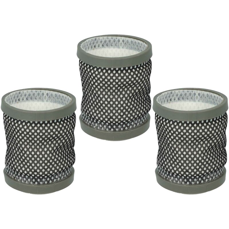 foto del prodotto vhbw 3x filtro compatibile con dirt devil dd 698 4, dd 698 1, dd 698 2, dd 698 3 aspirapolvere filtro aria di scarico, grigio nero bianco