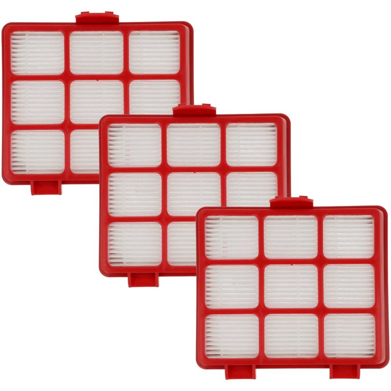 foto del prodotto vhbw 3x filtro compatibile con grundig vcc 3170 l, vcc 3870 a aspirapolvere filtro aria di scarico, nero bianco rosso