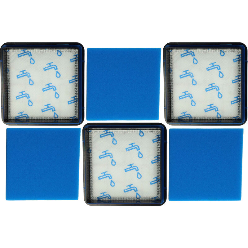 foto del prodotto vhbw 3x filtro compatibile con philips powerpro compact fc9350 61, fc9350 01, fc9350 62 aspirapolvere filtro combinato spugna salvamotore