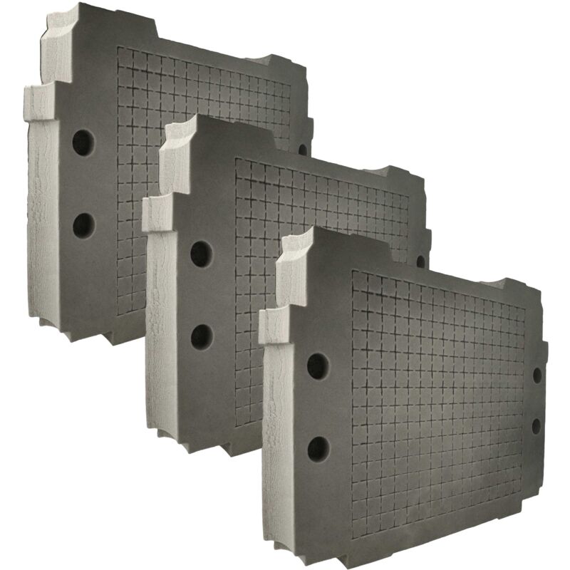 foto del prodotto vhbw 3x inserto compatibile con hikoki hit case i iv cassette degli attrezzi schiuma rigida gommapiuma, personalizzabile, grigio antracite
