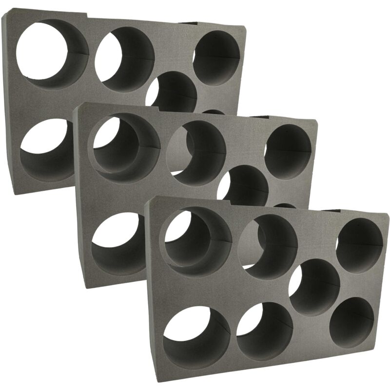 foto del prodotto vhbw 3x inserto per cartucce compatibile con bosch sortimo l boxx 374 cassetta, valigetta degli attrezzi inserto per 7 cartucce di schiuma nero