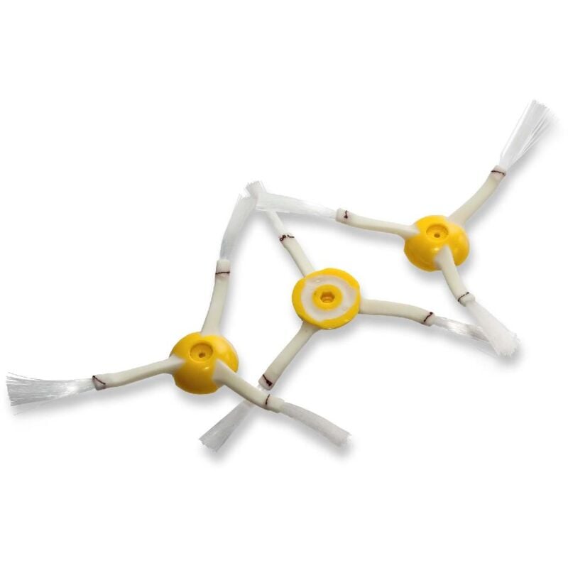 foto del prodotto vhbw 3x spazzola laterale compatibile con irobot roomba 900, 980, 960 robot aspirapolvere set spazzole, bianco giallo