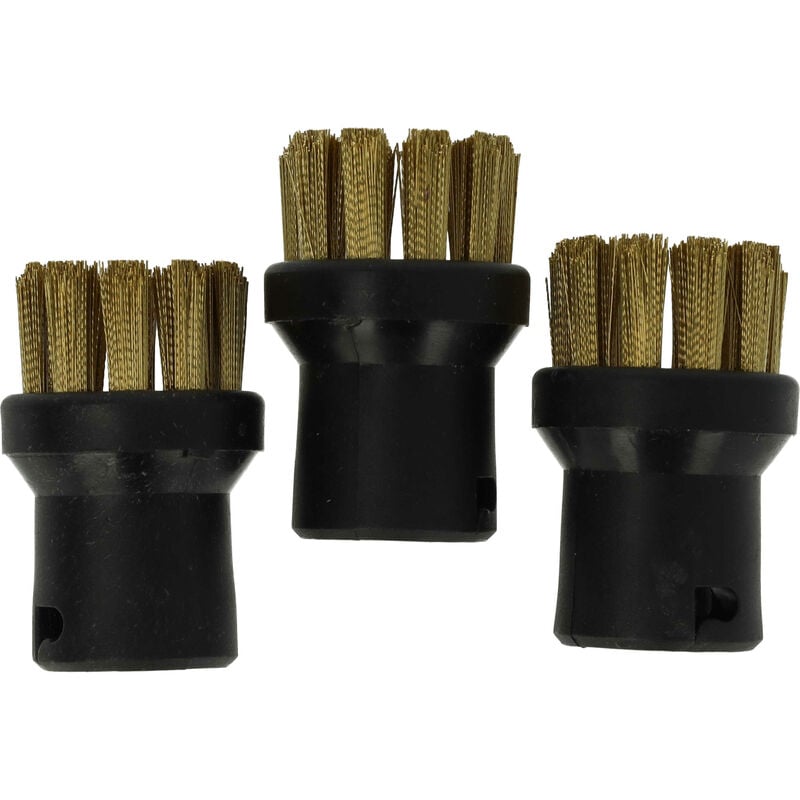 foto del prodotto vhbw 3x spazzola rotonda compatibile con k rcher sc 5 easyfix, sc 5 easyfix premium, sc 5.850 c pulitore a vapore spazzola a vapore