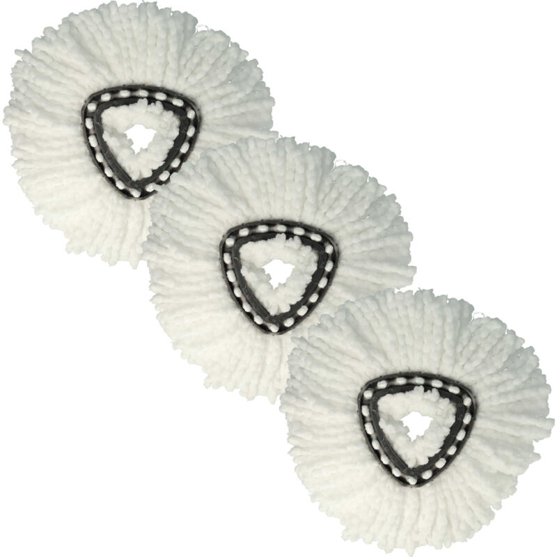 foto del prodotto vhbw 3x testina pulente sostituisce vileda 152623 per mocio, lavapavimenti microfibra, bianco