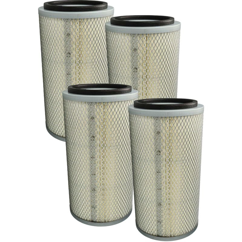 foto del prodotto vhbw 4x cartuccia filtrante compatibile con sbc 560, 990, 350, 500, 420 cabina di sabbiatura filtro in carta con cestello a rete