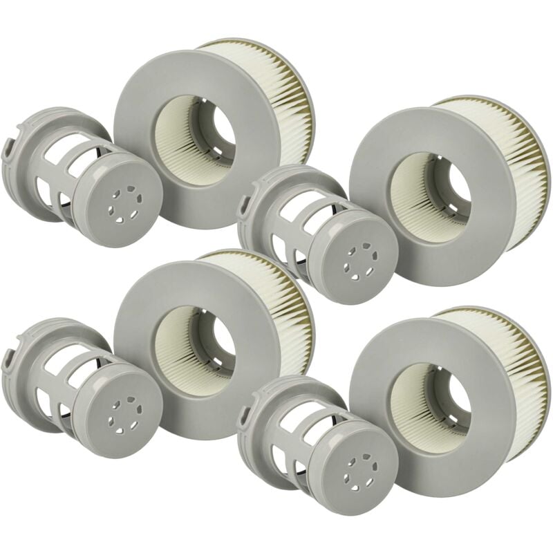 foto del prodotto vhbw 4x cartuccia filtro compatibile con mspa nest piscina, pompa filtro filtro dell acqua grigio bianco