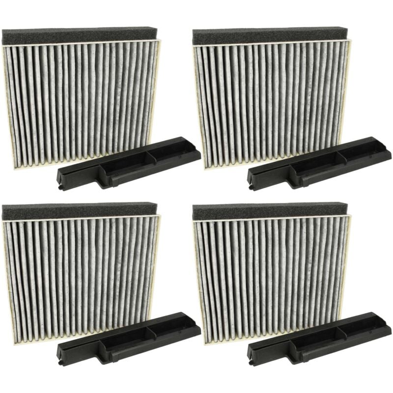 foto del prodotto vhbw 4x filtro a carboni attivi compatibile con bosch dwf97kr20b 02, dwg64bc50b 01, dwb97im50 01, dwg66dm50b 01 cappe aspiranti telaio di supporto
