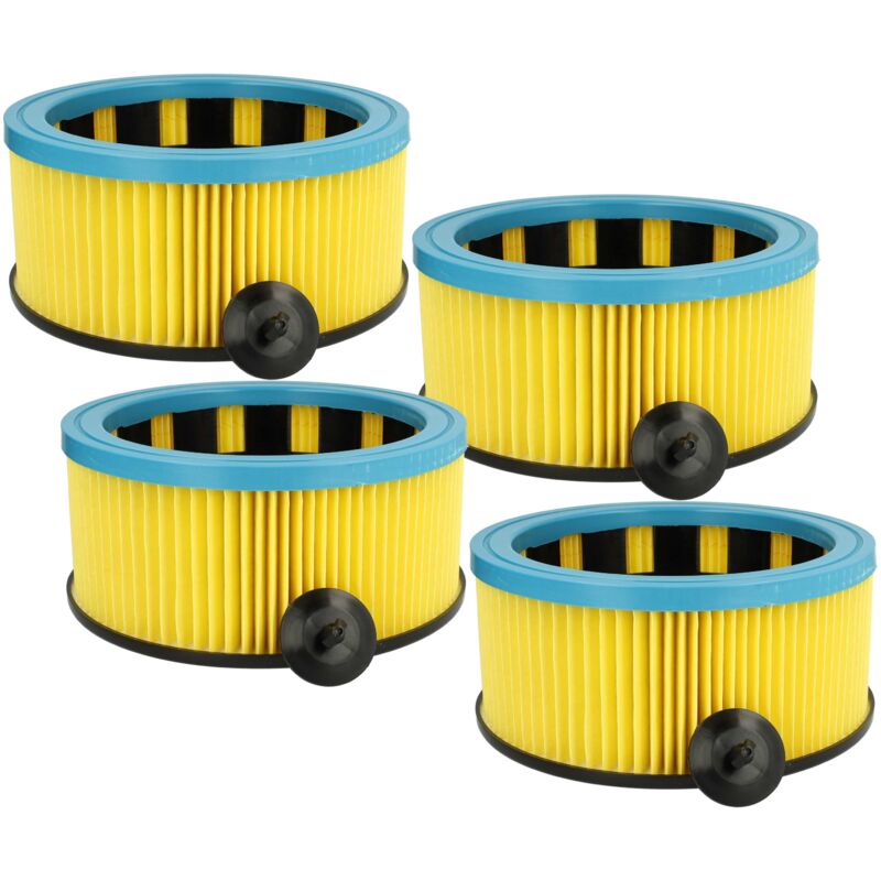 foto del prodotto vhbw 4x filtro a pieghe piatte compatibile con eibenstock ss140, ss1200 aspirapolvere blu giallo nero