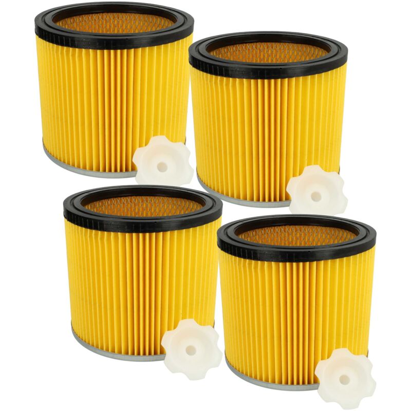 foto del prodotto vhbw 4x filtro a pieghe piatte sostituisce bosch 2 607 432 001, 2607432001 per aspirapolvere giallo nero argento