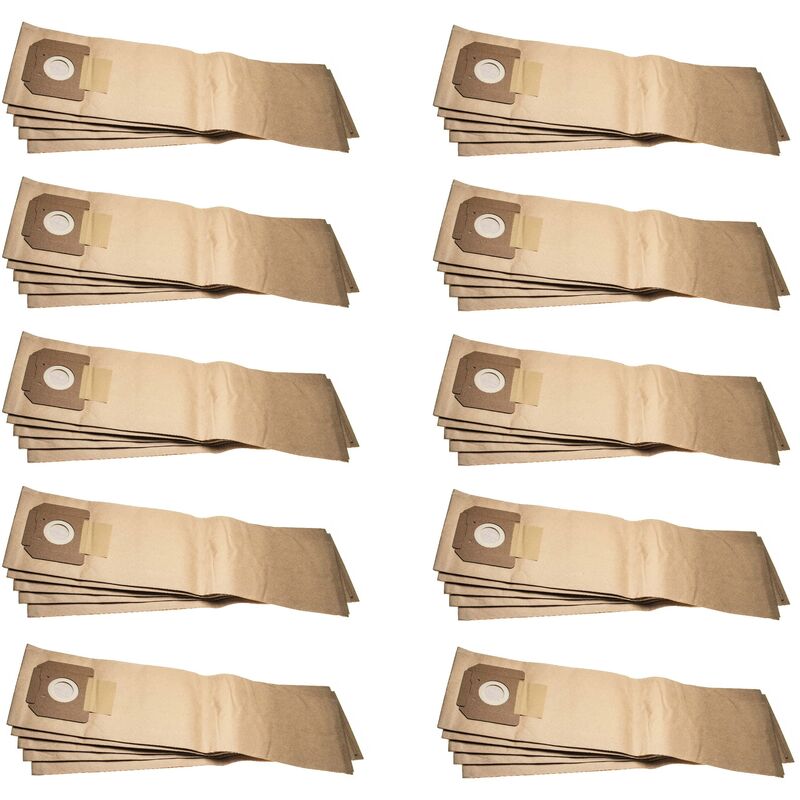 foto del prodotto vhbw 50x sacchetti compatibile con k rcher nt 45 1 tact te ec, nt 45 1 tact te m, nt 55 1 tact aspirapolvere in carta, 75,5cm x 20cm, marrone