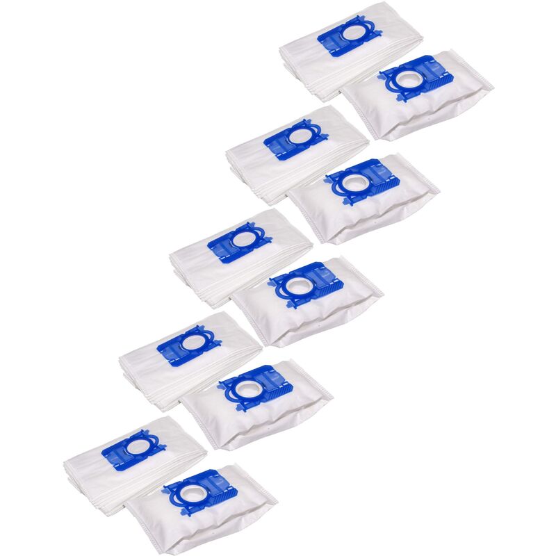 foto del prodotto vhbw 50x sacchetto compatibile con aeg aos 9330 oxysystem , aos 9352 oxy3system aspirapolvere in microfibra, 28cm x 17,5cm, bianco blu