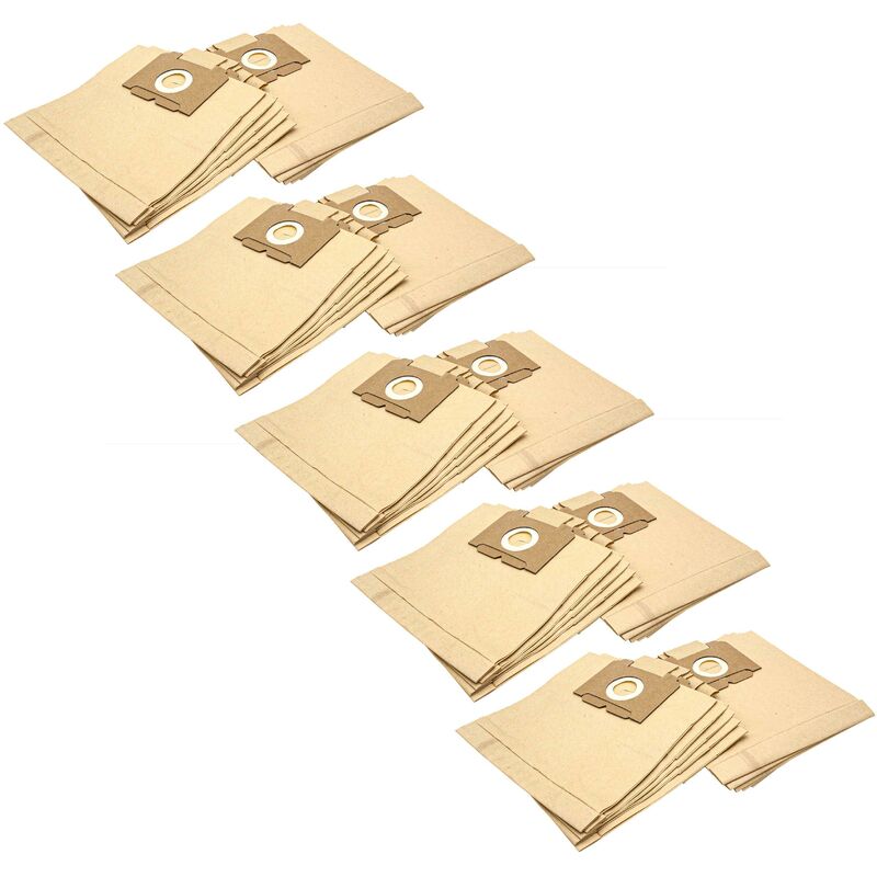 foto del prodotto vhbw 50x sacchetto compatibile con progress diamant d 500 x , d 610, d 610 x , d 610. aspirapolvere in carta, 26cm x 22cm, color sabbia