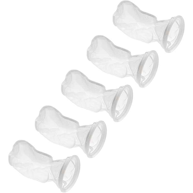 foto del prodotto vhbw 5x calza filtrante universale compatibile con acquari, piscine, skimmer sacchetto filtrante, poliestere, 18 x 45 cm, 150 micron, bianco