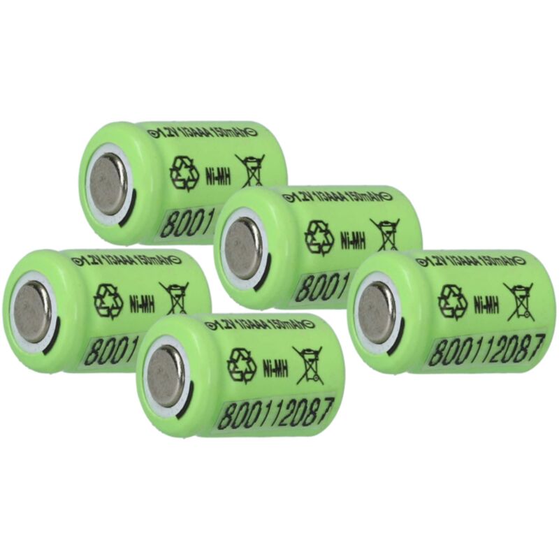 foto del prodotto vhbw 5x celle batteria sostituisce 1 3aaa per modellismo 150mah, 1,2v, nimh 