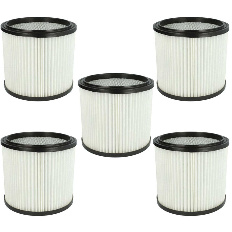 foto del prodotto vhbw 5x filtro a pieghe piatte compatibile con einhell ss1250n, ss 1250 n aspirapolvere cartuccia filtrante