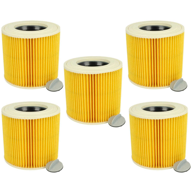 foto del prodotto vhbw 5x filtro a pieghe piatte compatibile con k rcher nt 27 1 me professional, nt 48 1 te professional aspirapolvere marrone