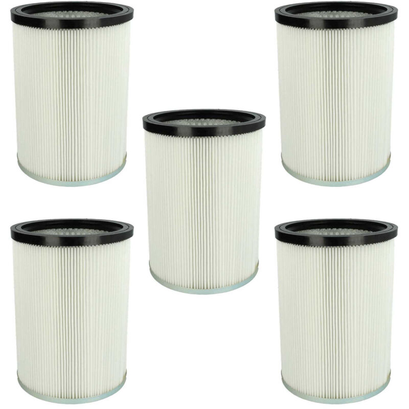 foto del prodotto vhbw 5x filtro a pieghe piatte compatibile con k rcher nt 70 1 cn, nt 70 1 eu, nt 70 1 120v, nt 70 1 aus, nt 70 1 br aspirapolvere bianco