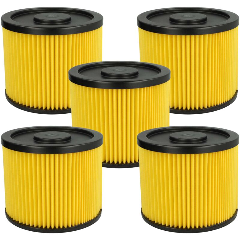 foto del prodotto vhbw 5x filtro a pieghe piatte compatibile con lidl parkside pnts 1250 a1, 1250 b2, 1250 c3, 1250 e4, 1250 f5 aspirapolvere cartuccia filtrante