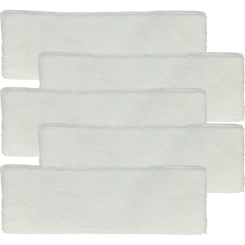 immagine 0 del prodotto vhbw 5x panno compatibile con k rcher sc 1.030 b, sc 1.020, sc 1.010, sc 1052 scopa a vapore microfibra, bianco