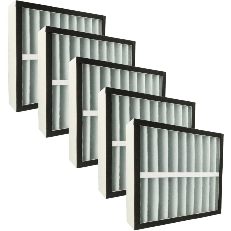 foto del prodotto vhbw 5x prefiltro sostituisce dustcontrol 42918 per depuratore d aria plastica, classe filtrante g4 nero bianco