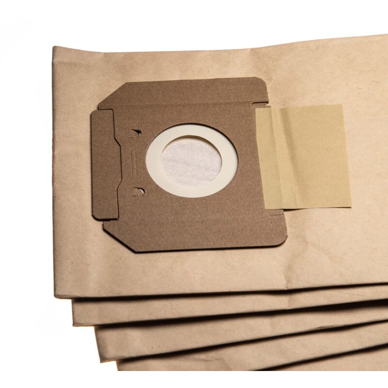foto del prodotto vhbw 5x sacchetti compatibile con k rcher nt 611 eco, nt 611 eco m, nt 611 eco m a, nt 611 eco te aspirapolvere in carta, 75,5cm x 20cm, marrone