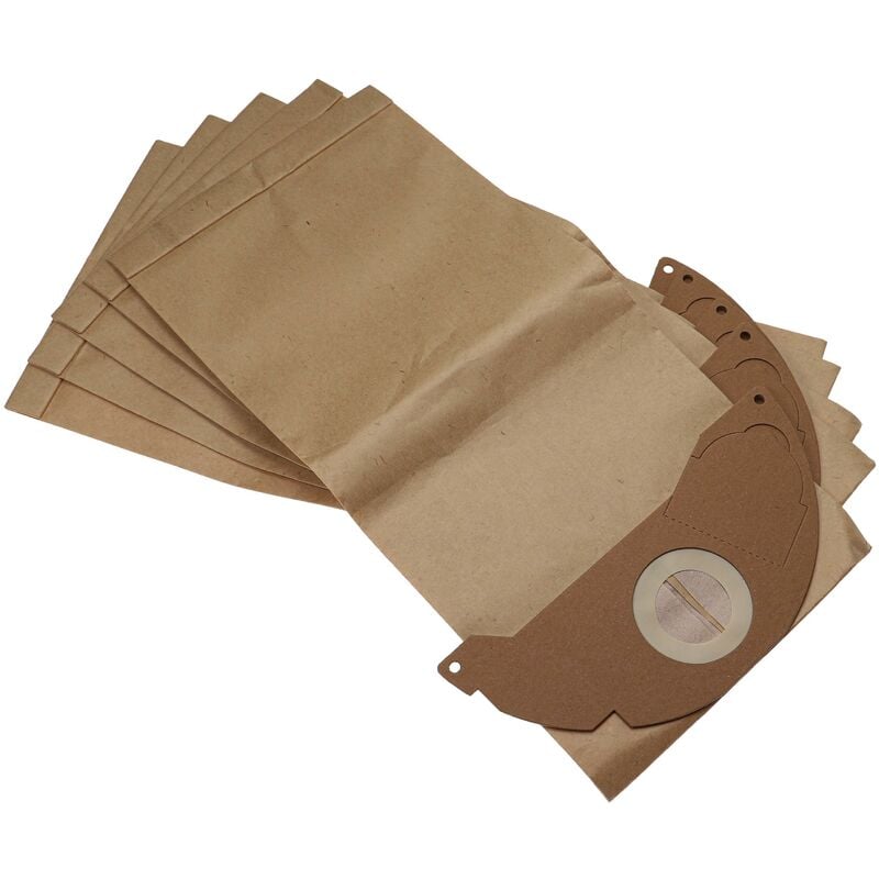 foto del prodotto vhbw 5x sacchetto compatibile con k rcher wd 2 premium basic aspirapolvere carta marrone