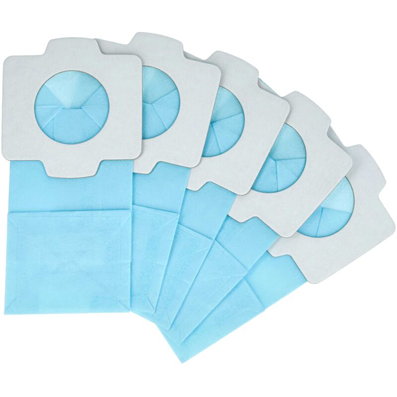 foto del prodotto vhbw 5x sacchetto compatibile con makita bcl180zw, cl102, cl102d, cl072, cl072d, bcl182 aspirapolvere in carta, 11,8cm x 6cm, azzurro