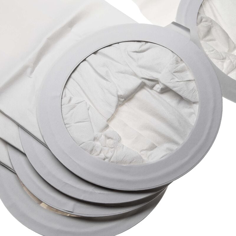 foto del prodotto vhbw 5x sacchetto compatibile con nilfisk gd 10 back aspirapolvere in carta, 43,5cm x 17,9cm, bianco grigio