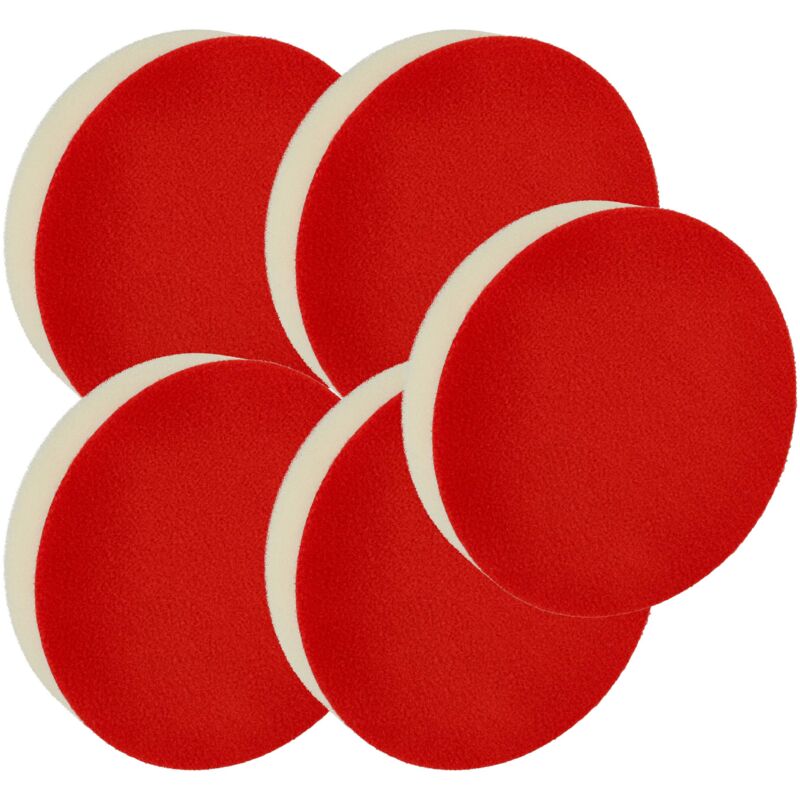 foto del prodotto vhbw 5x spugna per lucidare compatibile con aeg levigatrice eccentrica e orbitale 13 cm diametro, 14 g, rosso, bianco