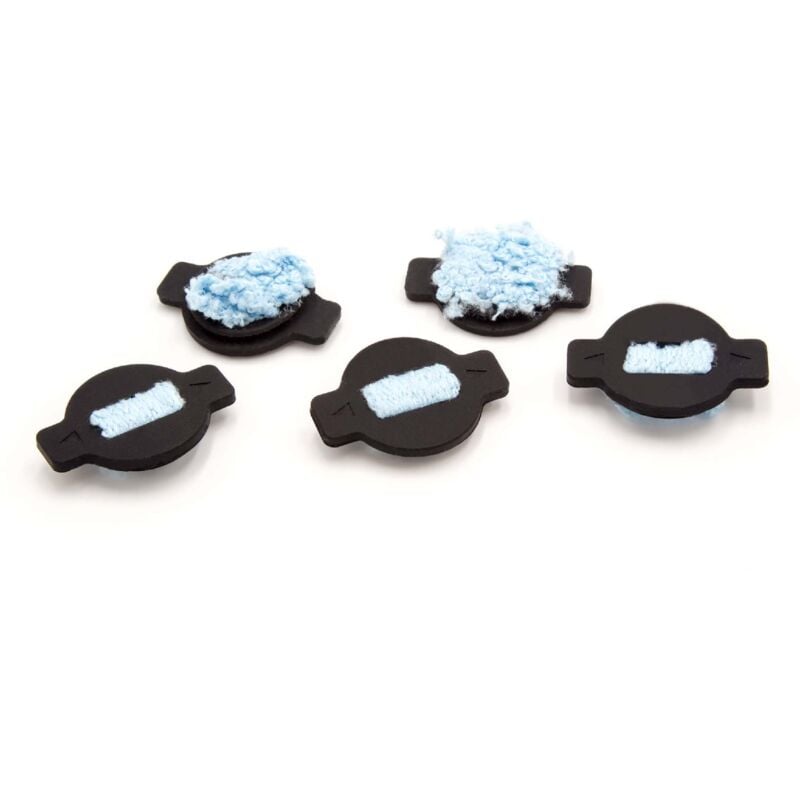 foto del prodotto vhbw 5x stoppino, wick cap compatibile con irobot braava 390t robot aspirapolvere con funzione lavapavimenti stoppino di ricambio, nero blu