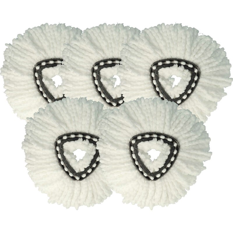 foto del prodotto vhbw 5x testina pulente sostituisce vileda 152623 per mocio, lavapavimenti microfibra, bianco