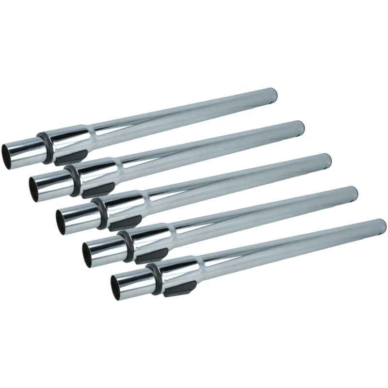 foto del prodotto vhbw 5x tubo compatibile con rowenta ro 1081 fa 410, ro 1081 bc 410, ro 1081 ba 410 aspirapolvere con attacco da 32 mm, 58 96 cm, cromato