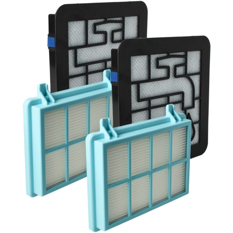 foto del prodotto vhbw 6x filtro compatibile con philips powerpro compact fc9331 09, fc9332 07 aspirapolvere filtro hepa, filtro salva motore, filtro di spugna