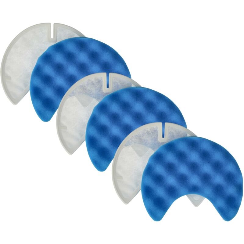 foto del prodotto vhbw 6x filtro compatibile con samsung navibot vcc8570, vcc8570h3k, vcc8450, vcc8480h3b xeg aspirapolvere microfiltro, filtro in spugna