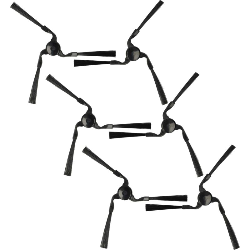 foto del prodotto vhbw 6x spazzola laterale compatibile con yujin ycr m05 10, 20, 30, , 50 robot aspirapolvere set spazzole, dx sx, nero