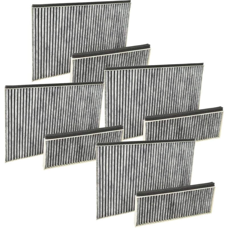 foto del prodotto vhbw 8x filtri compatibile con bosch dwk87cm60 01, dwk87cm, dwk87bm60b 01, dwk87bm60 01 cappe aspiranti 8x filtro ai carboni attivi grigio 